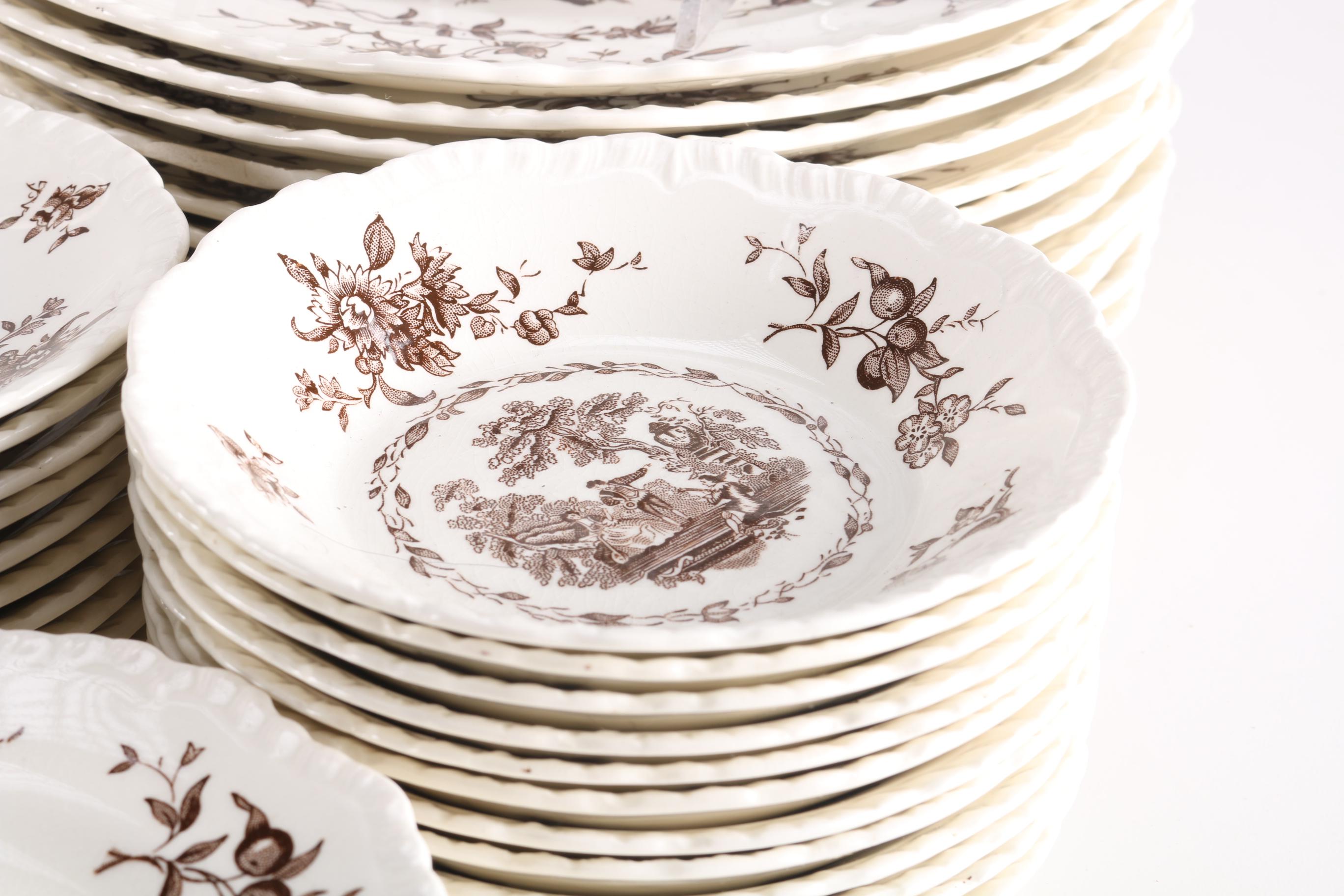 Mason's "Watteau Brown" English Ironstone Transferware