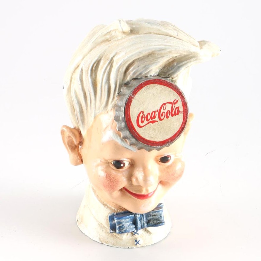 Coca Cola "Sprite Boy" Cast Iron Coin Bank