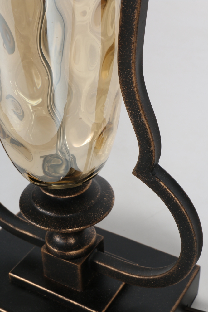 Pair of Glass and Metal Table Lamps