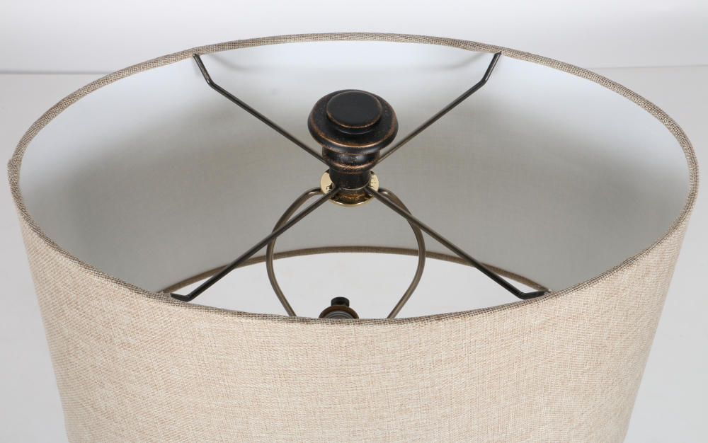 Pair of Glass and Metal Table Lamps