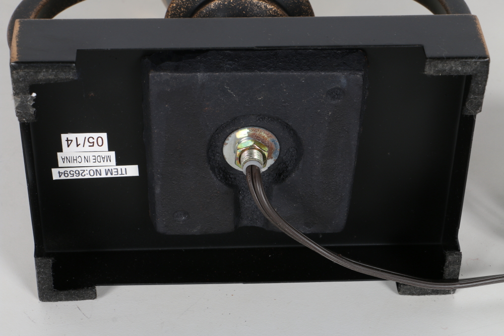 Pair of Glass and Metal Table Lamps