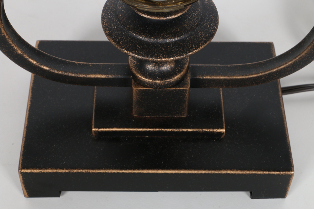 Pair of Glass and Metal Table Lamps