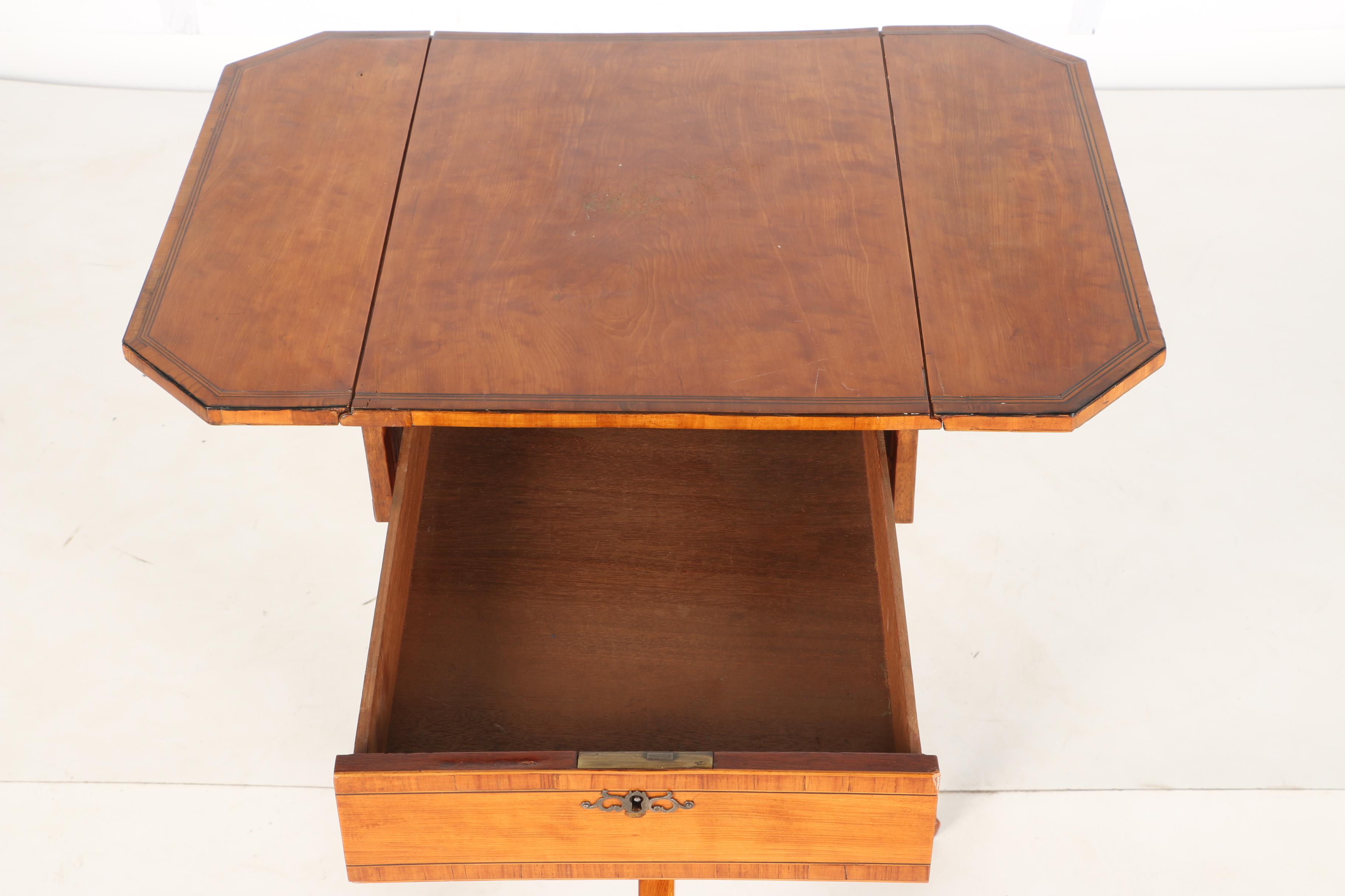 Early 20th Century Veneer Drop Leaf Side Table