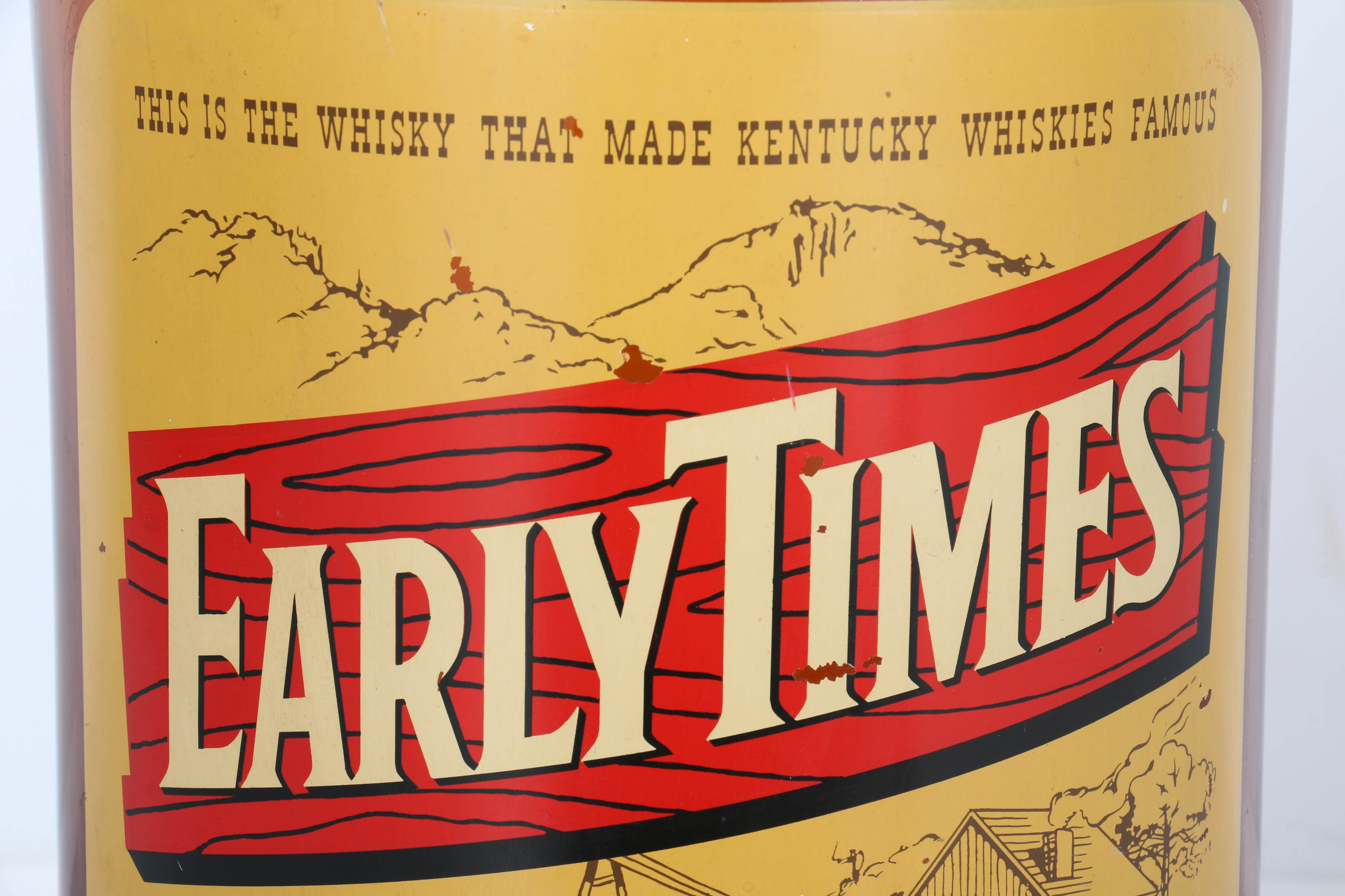 Circa 1960 Vintage Early Times Display Glass Bottle