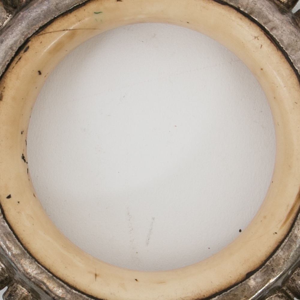 Antique Tibetan Sterling Silver and Bone Bangle