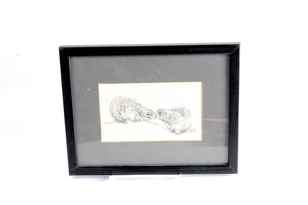 Collection of Lithographs of Woodland Creatures by Snow