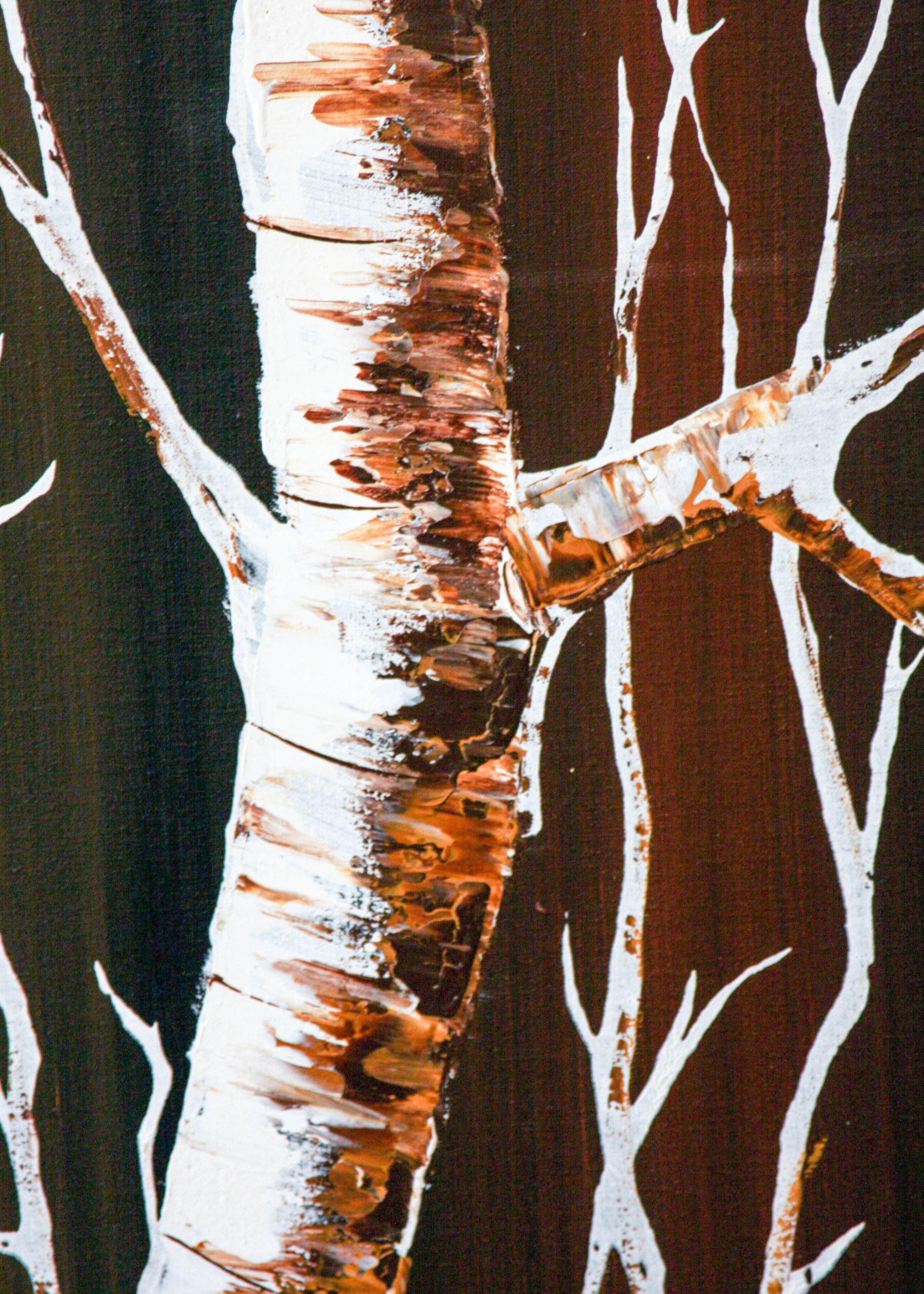 Murry Acrylic Painting "White Birches"