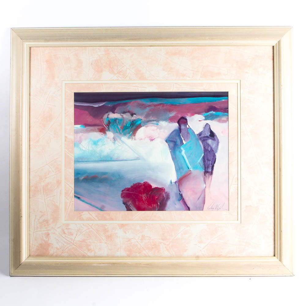 Framed Abstract Offset Lithograph