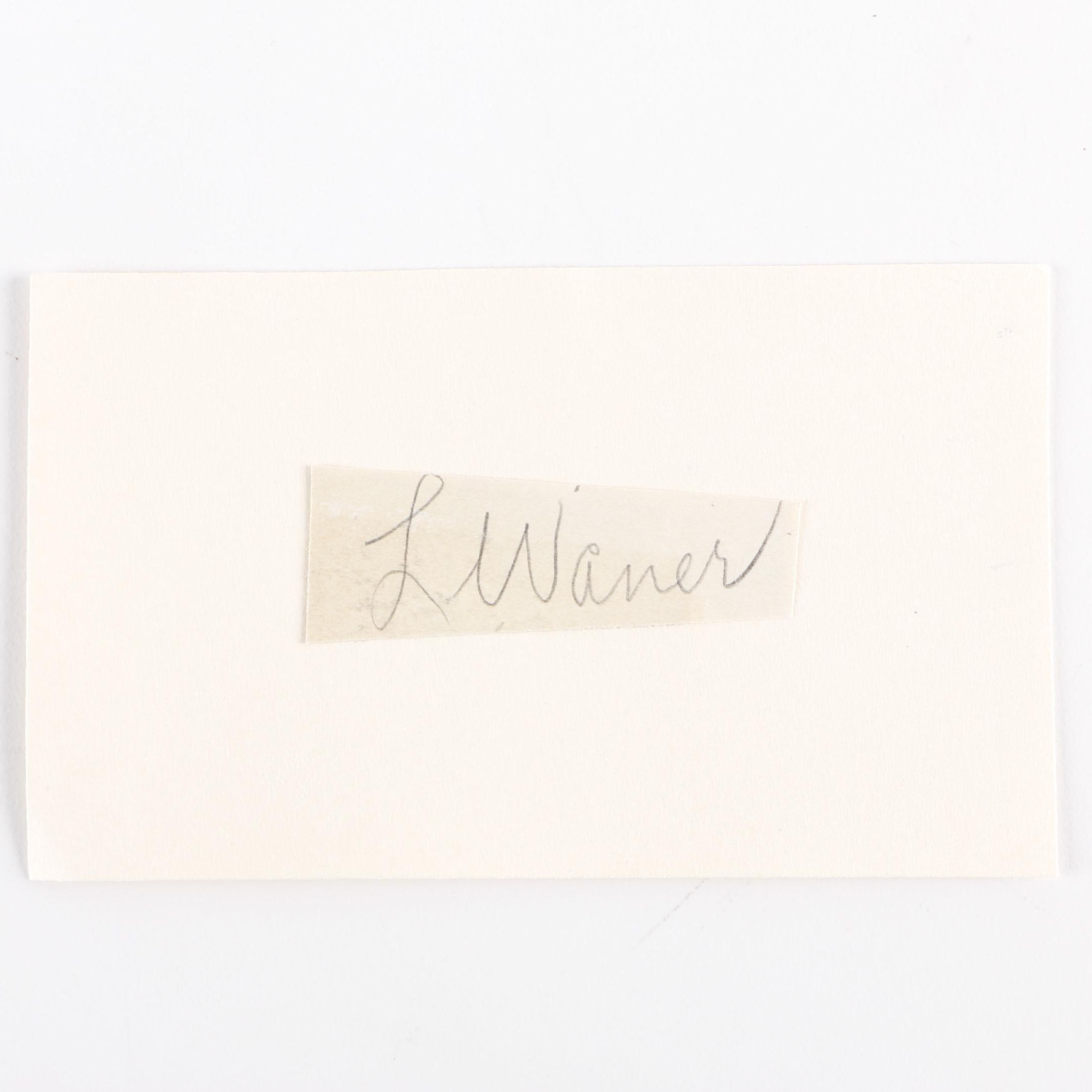 Lloyd Waner Autograph