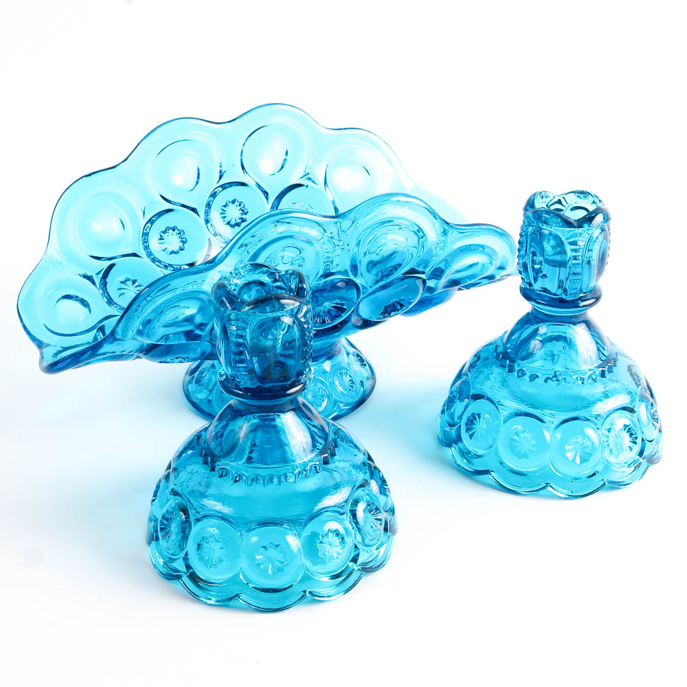 "Moon & Stars" by Smith Glass Company in Blue
