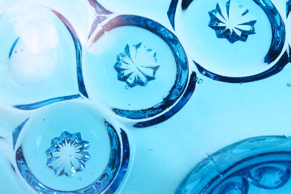 "Moon & Stars" by Smith Glass Company in Blue