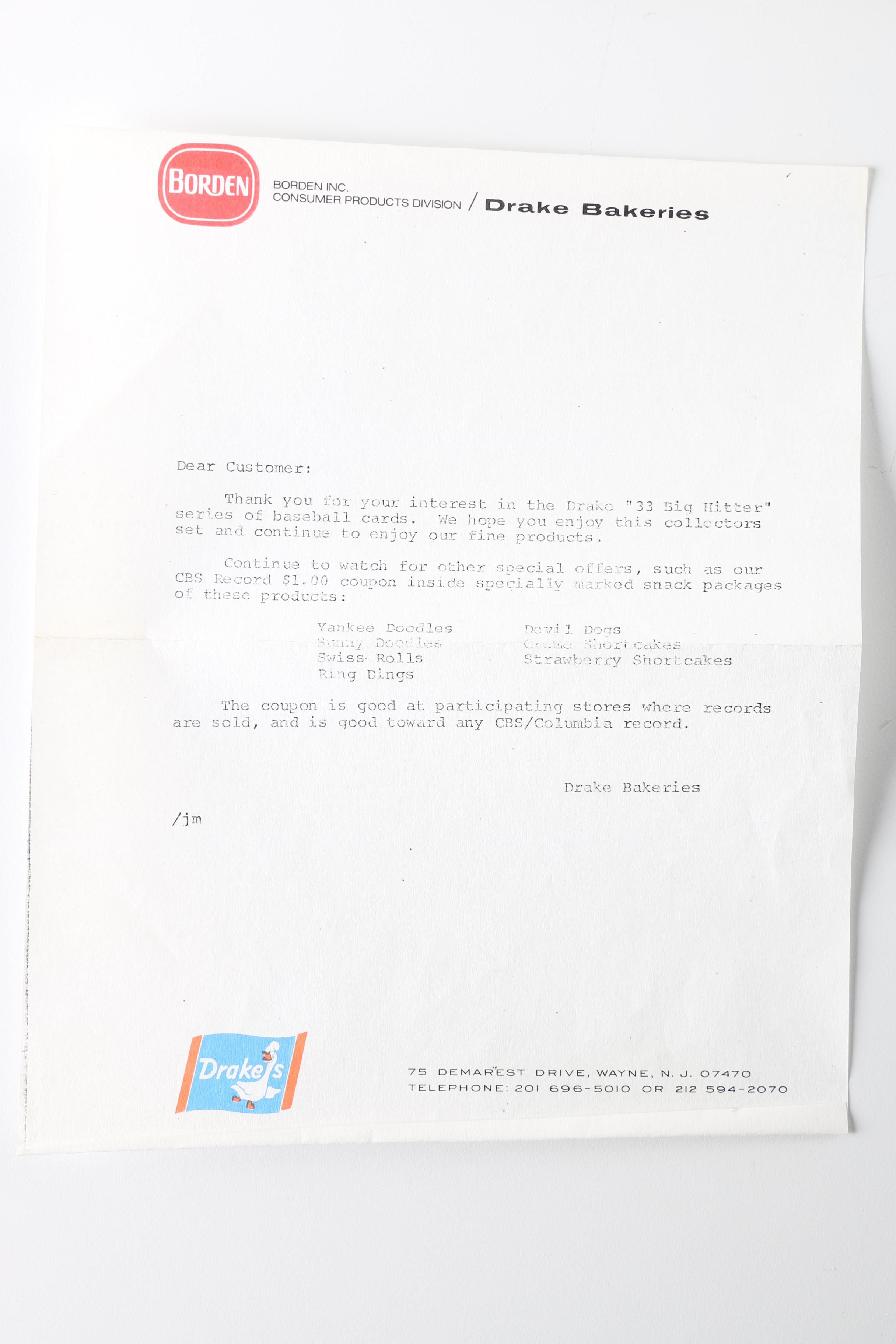 Binder Of Drakes Bakery Baseball Cards