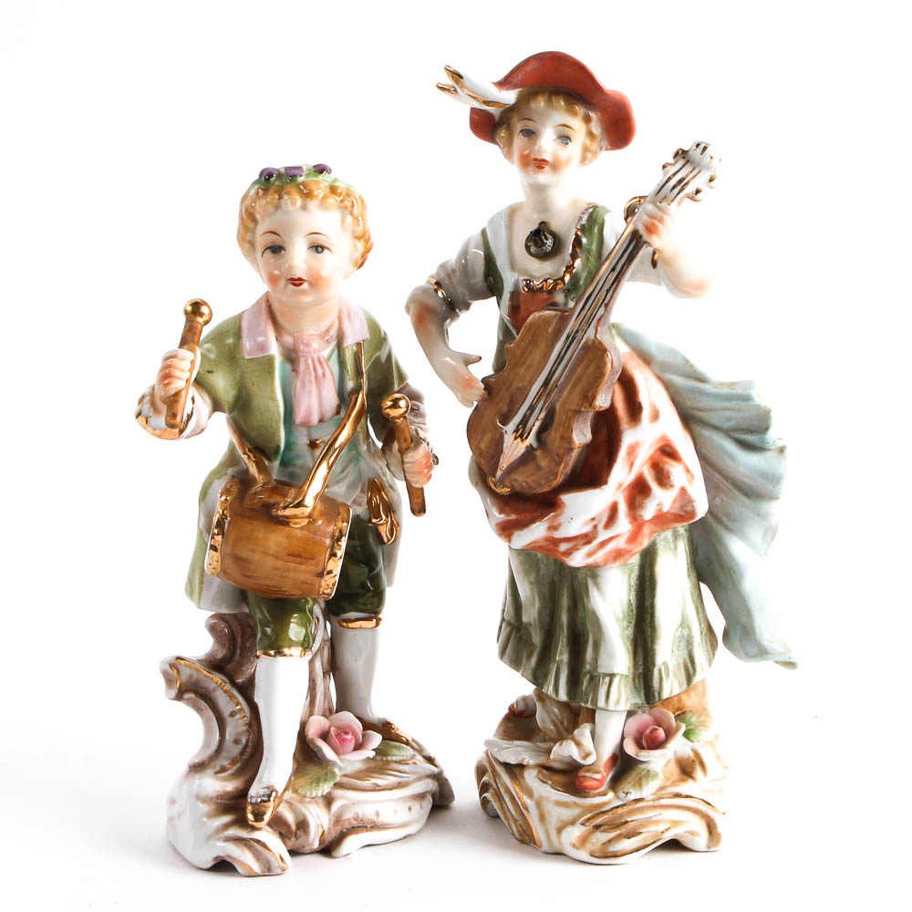 Pair of Music Player Figurines