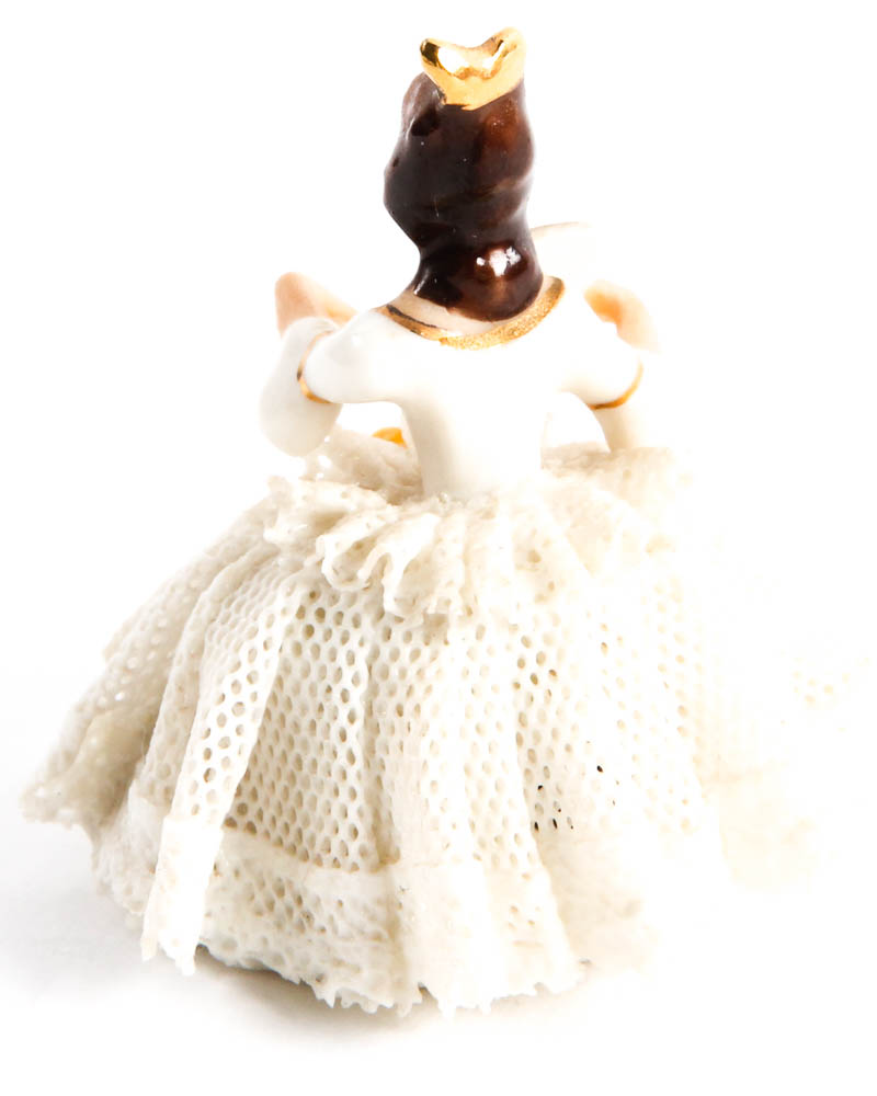 Dresden Porcelain Figurines with Fabric Detailing