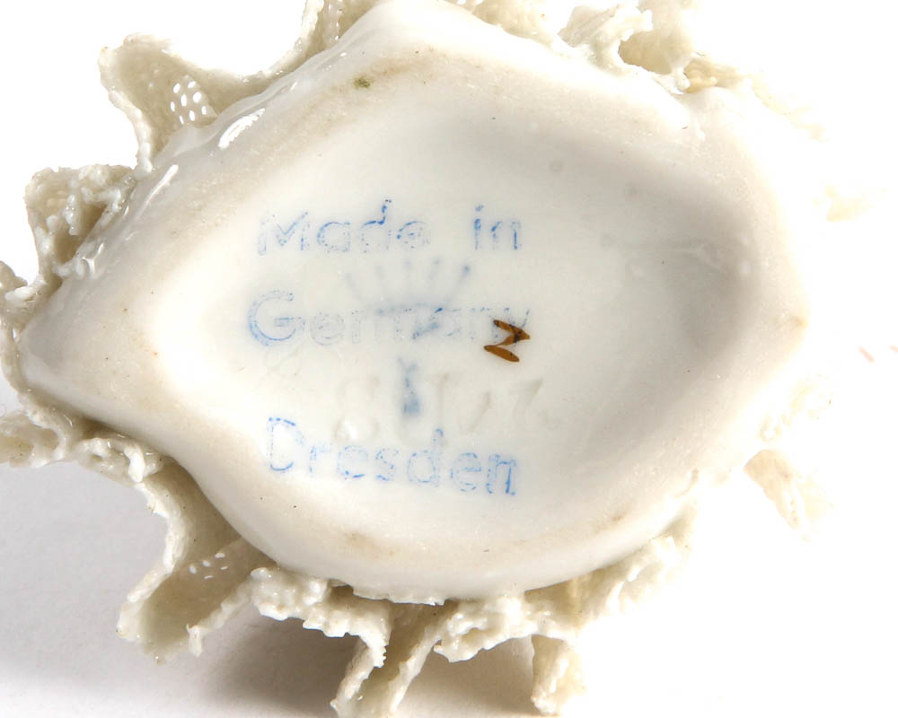 Dresden Porcelain Figurines with Fabric Detailing