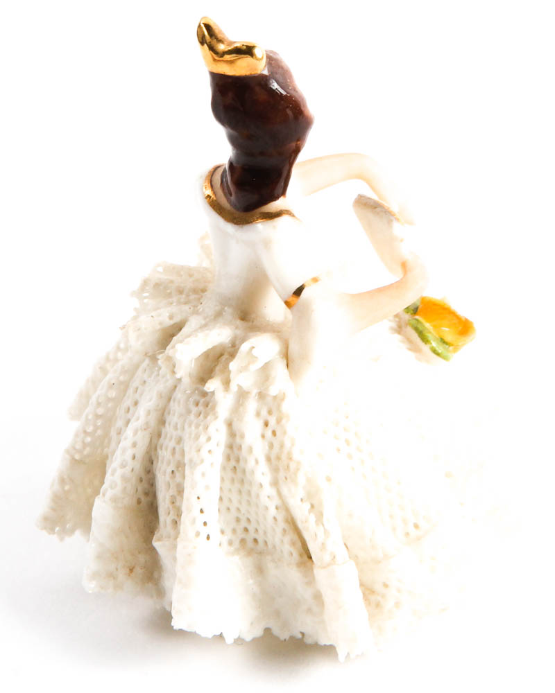 Dresden Porcelain Figurines with Fabric Detailing