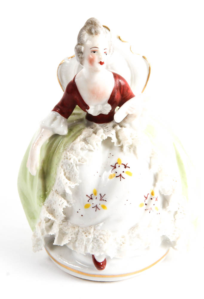 Dresden Porcelain Figurines with Fabric Detailing