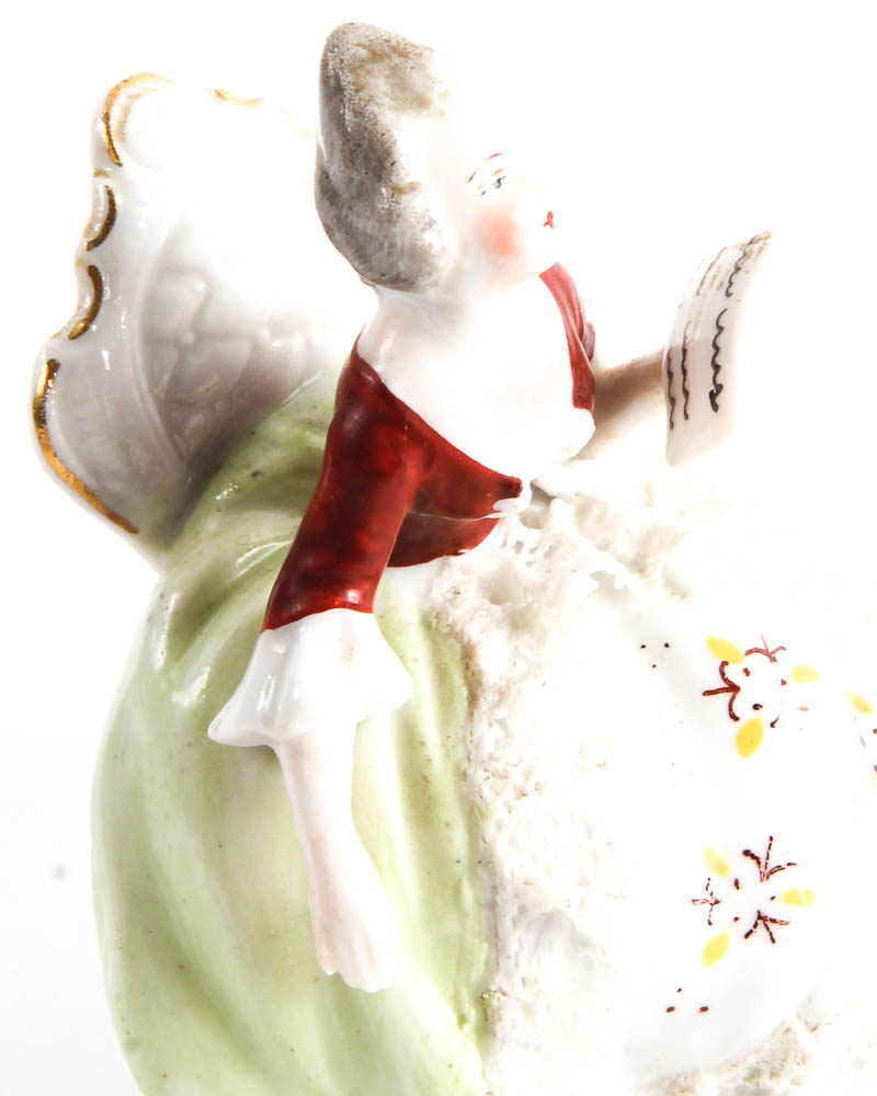 Dresden Porcelain Figurines with Fabric Detailing