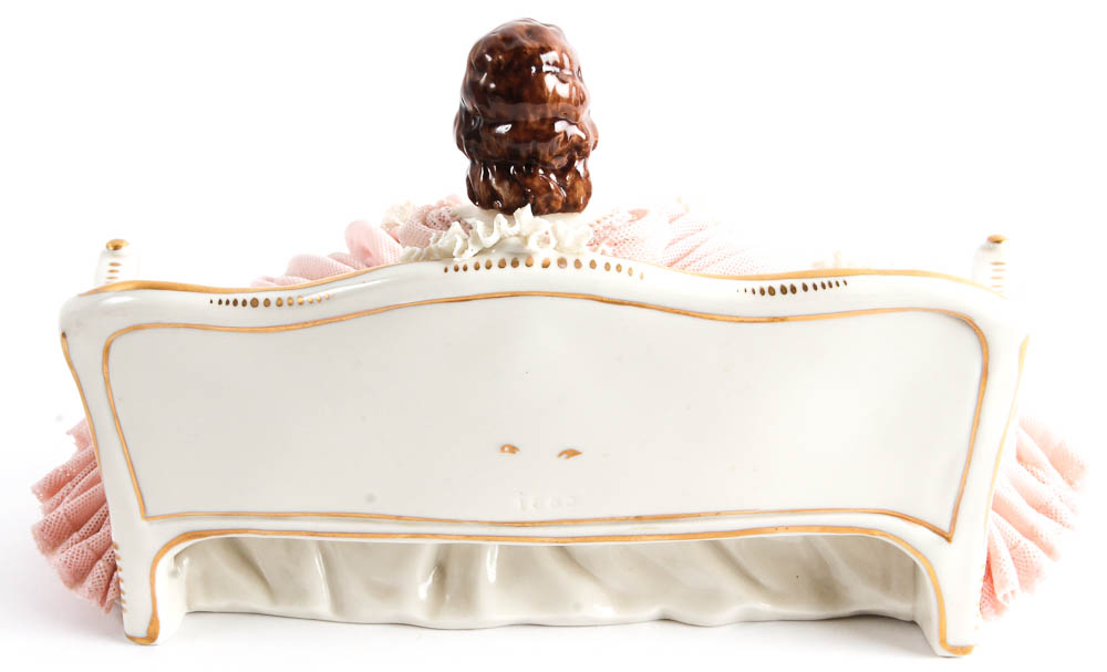 Dresden Porcelain Figurines with Fabric Detailing