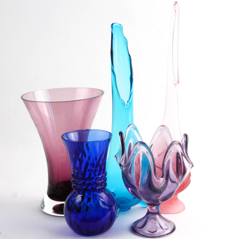 Collection of Art Glass Vases and Bowl