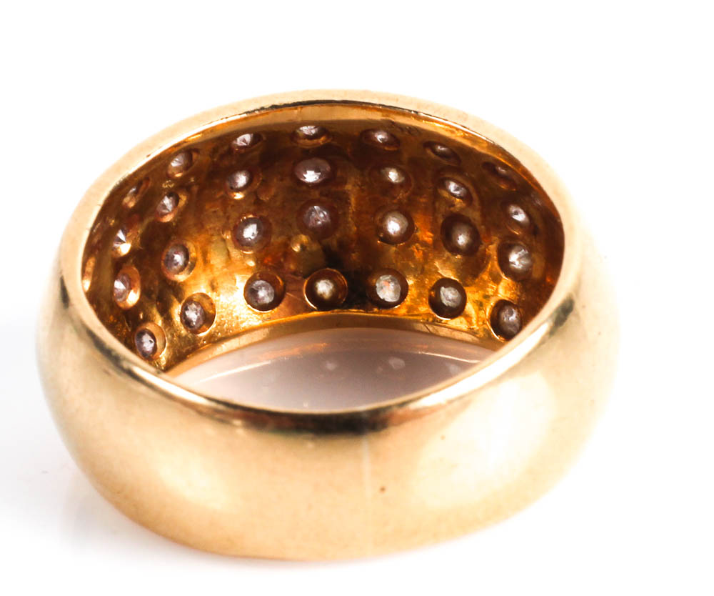 18K Gold and Diamond Band Ring