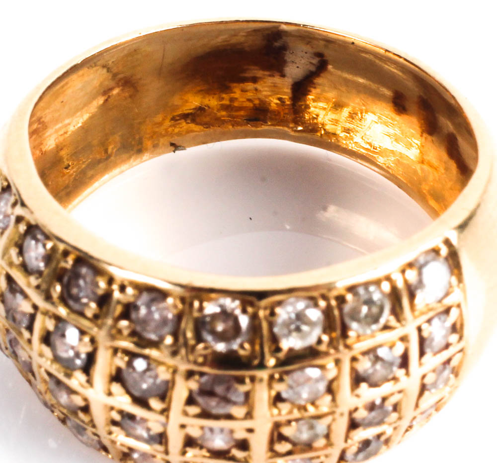 18K Gold and Diamond Band Ring