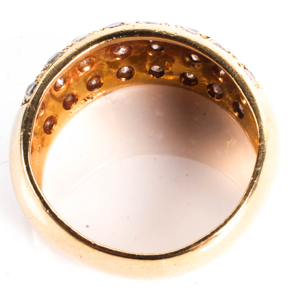 18K Gold and Diamond Band Ring