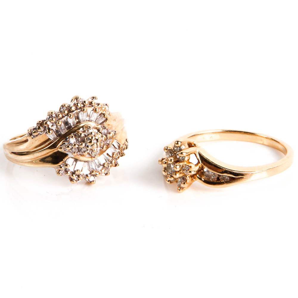 Gold Rings with Diamonds