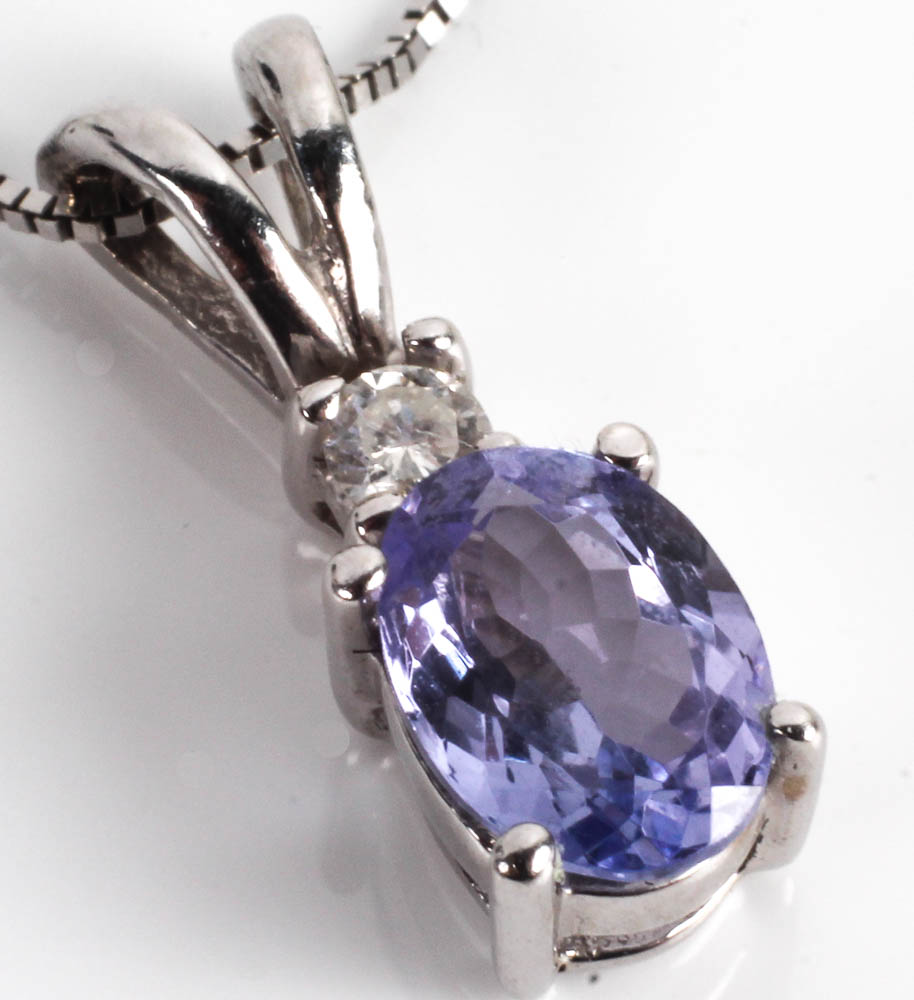 14K White Gold Necklace with 14K and 18K White Gold Pendants