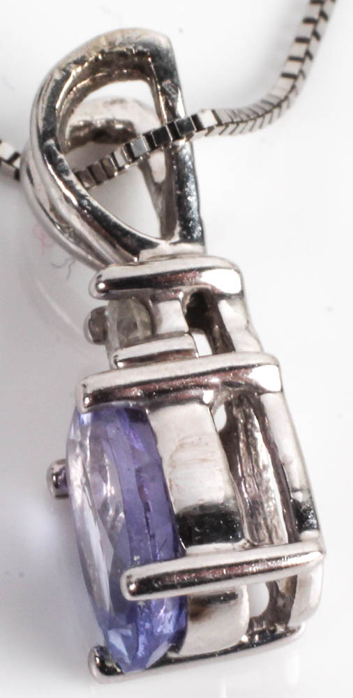 14K White Gold Necklace with 14K and 18K White Gold Pendants