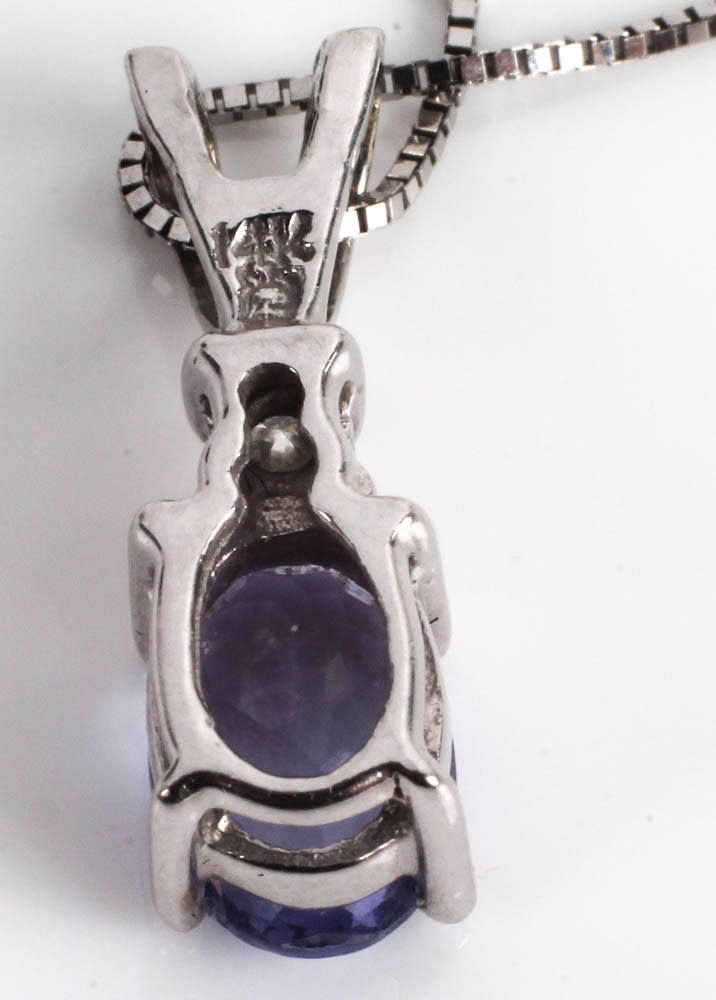 14K White Gold Necklace with 14K and 18K White Gold Pendants