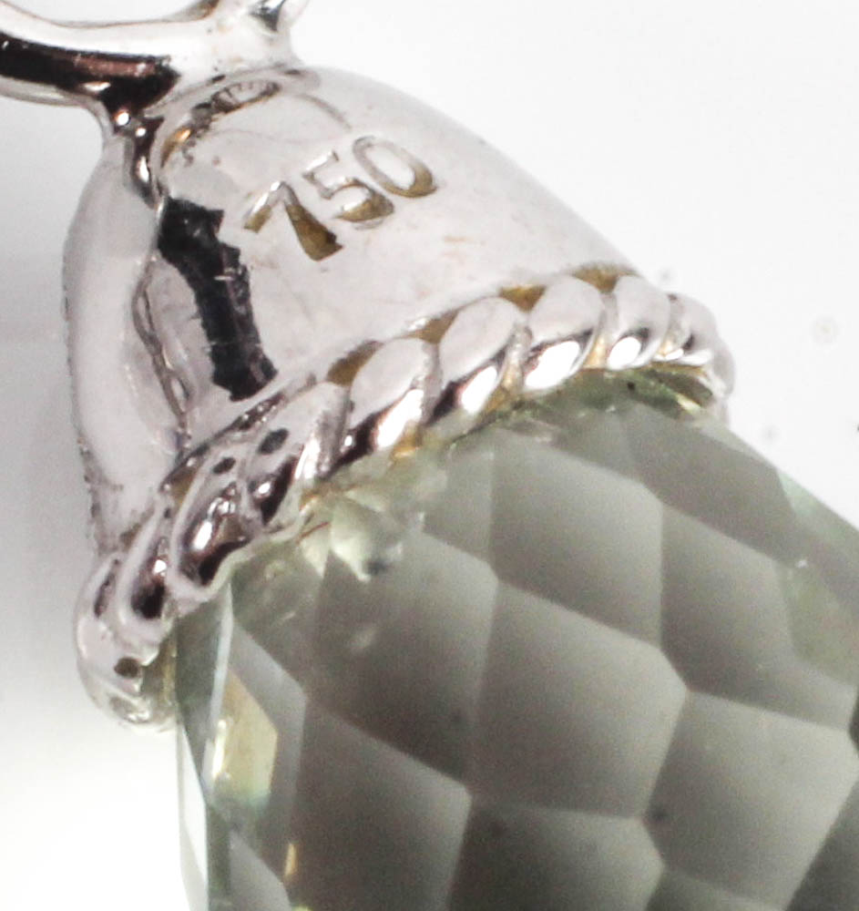 14K White Gold Necklace with 14K and 18K White Gold Pendants