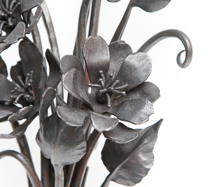 Original Painted Iron-Worked Flower Bouquet by Elizabeth Brim