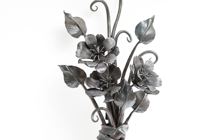 Original Painted Iron-Worked Flower Bouquet by Elizabeth Brim
