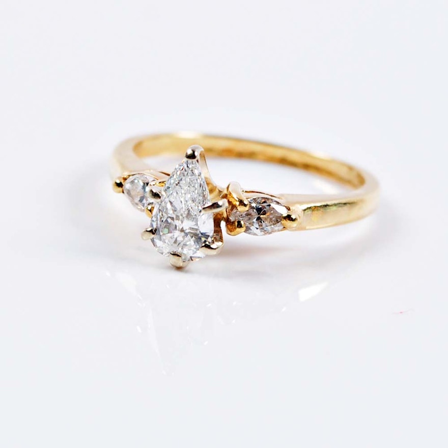 14K Gold and Diamond Engagement Ring