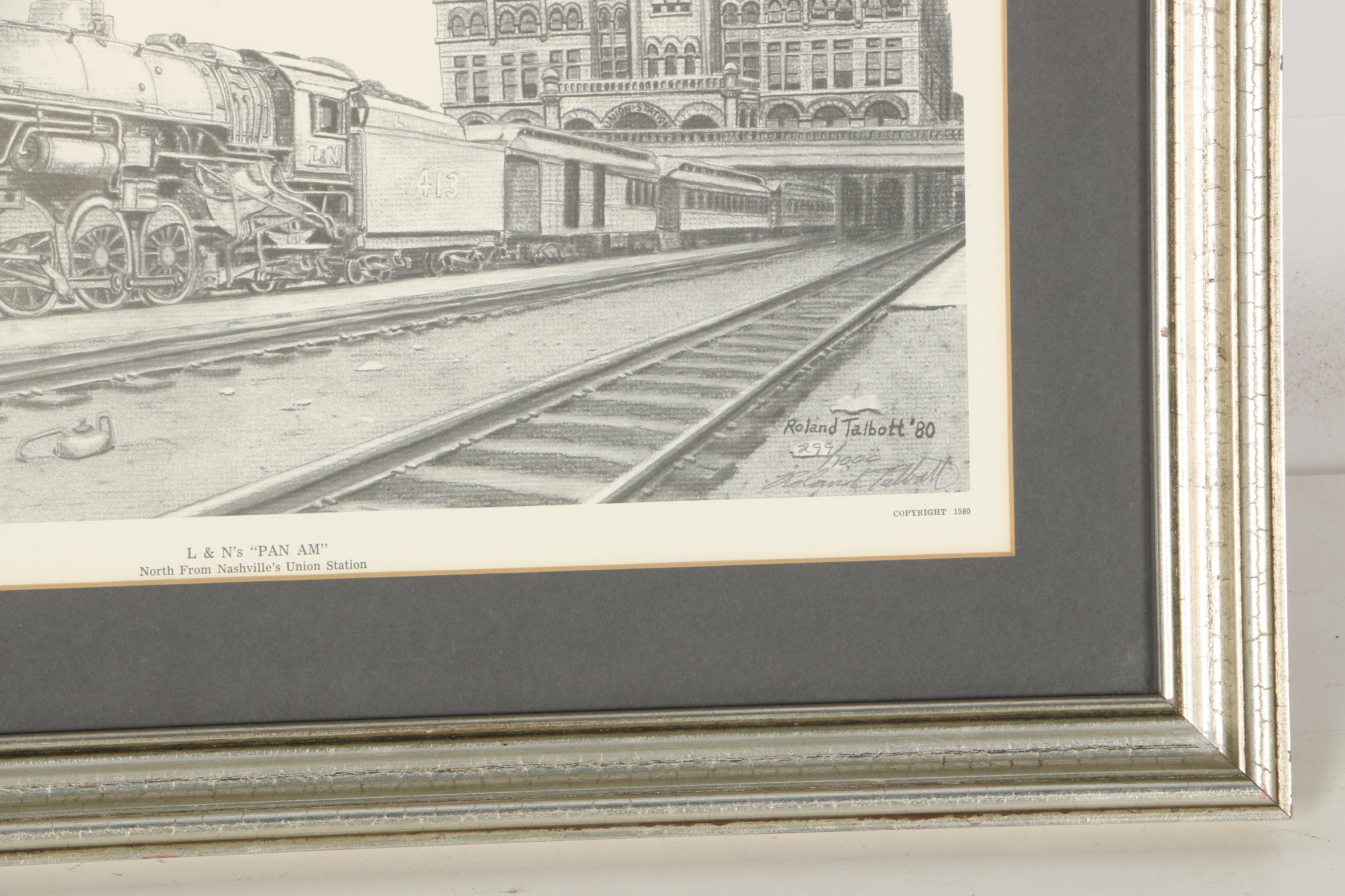 After Roland Talbott 1980 Offset Lithograph Of Nashville Union Station