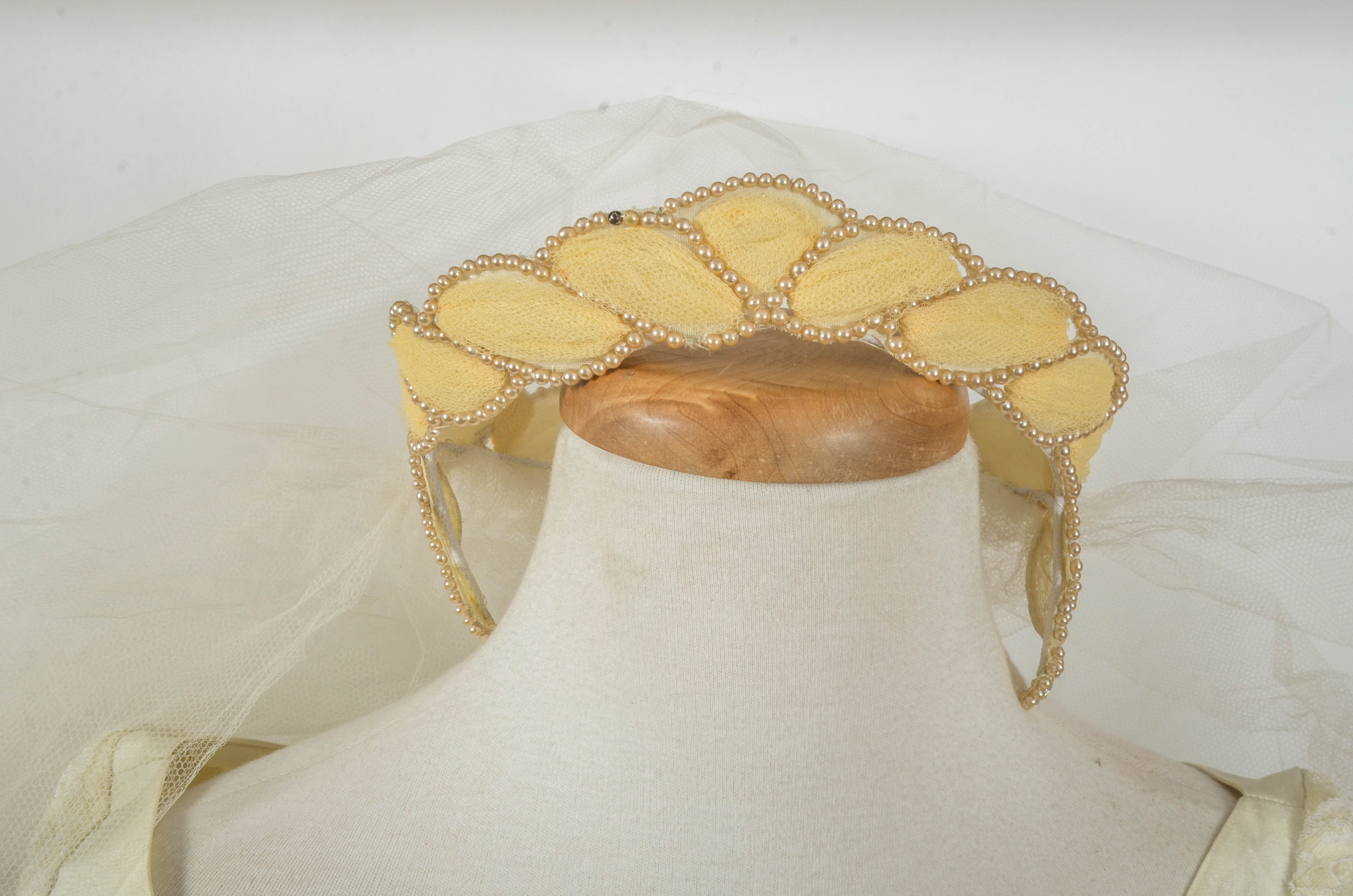 Vintage 50s Silk Taffeta Wedding Dress by Cahill of Beverly Hills