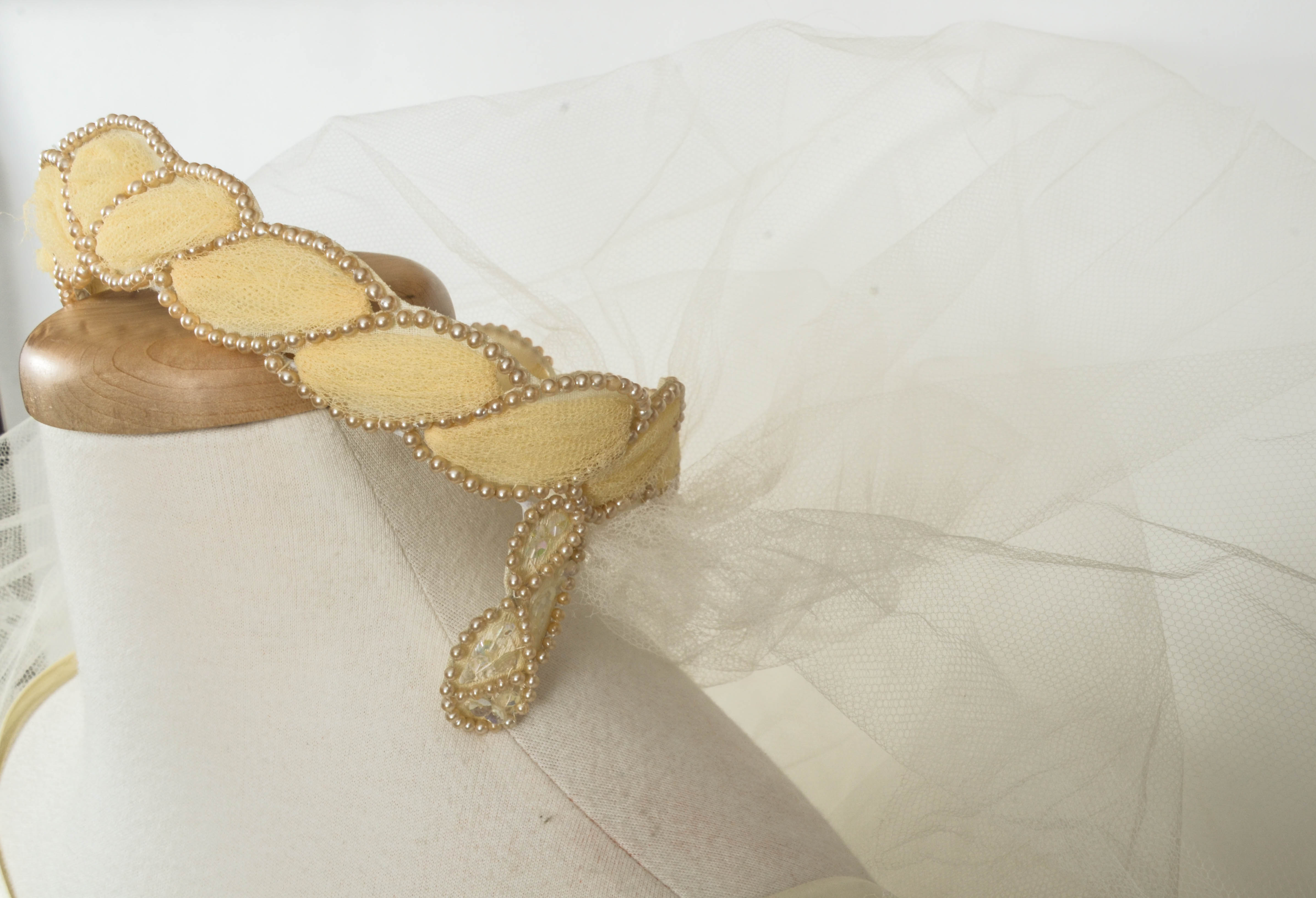 Vintage 50s Silk Taffeta Wedding Dress by Cahill of Beverly Hills