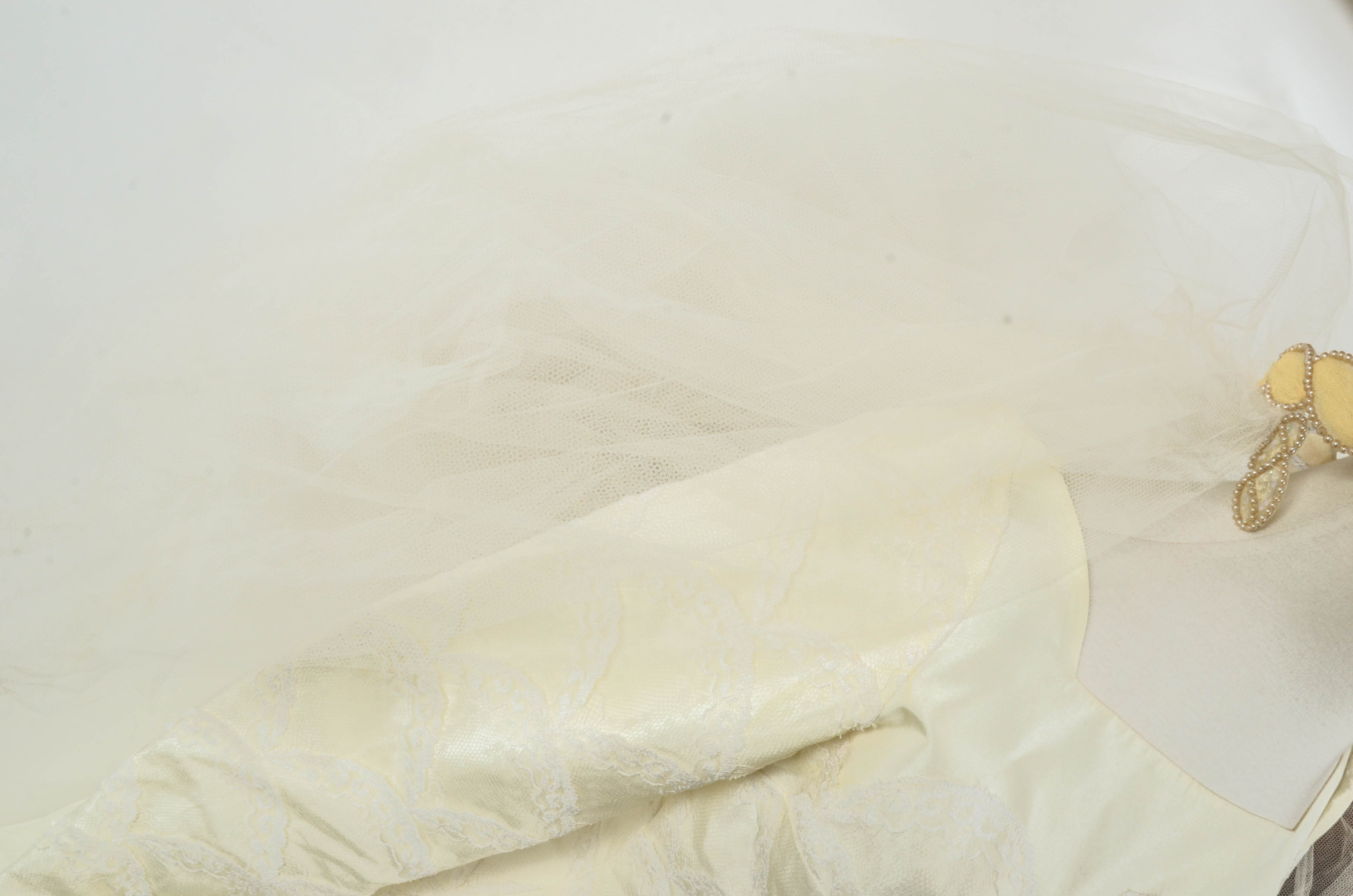 Vintage 50s Silk Taffeta Wedding Dress by Cahill of Beverly Hills