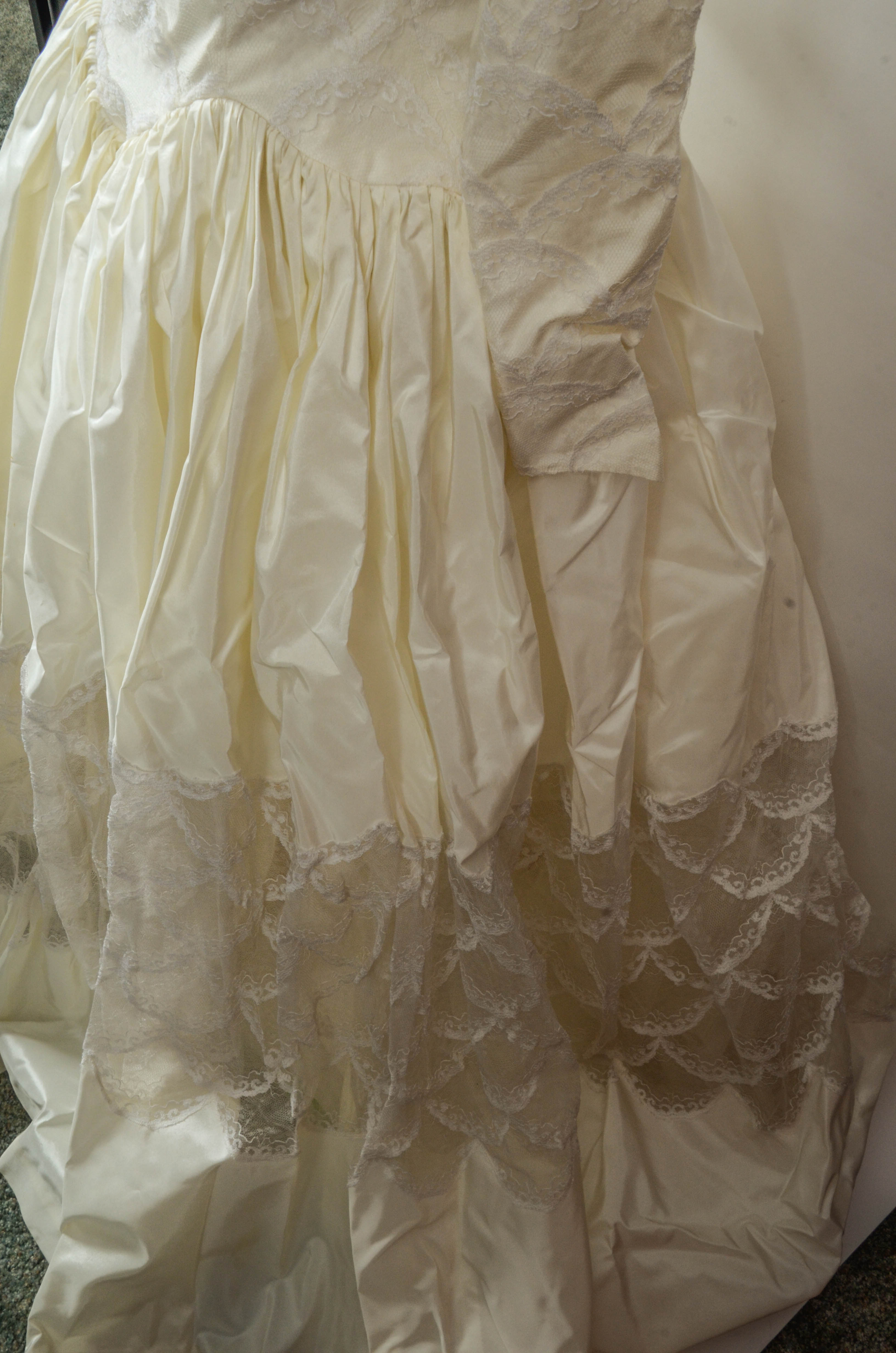 Vintage 50s Silk Taffeta Wedding Dress by Cahill of Beverly Hills