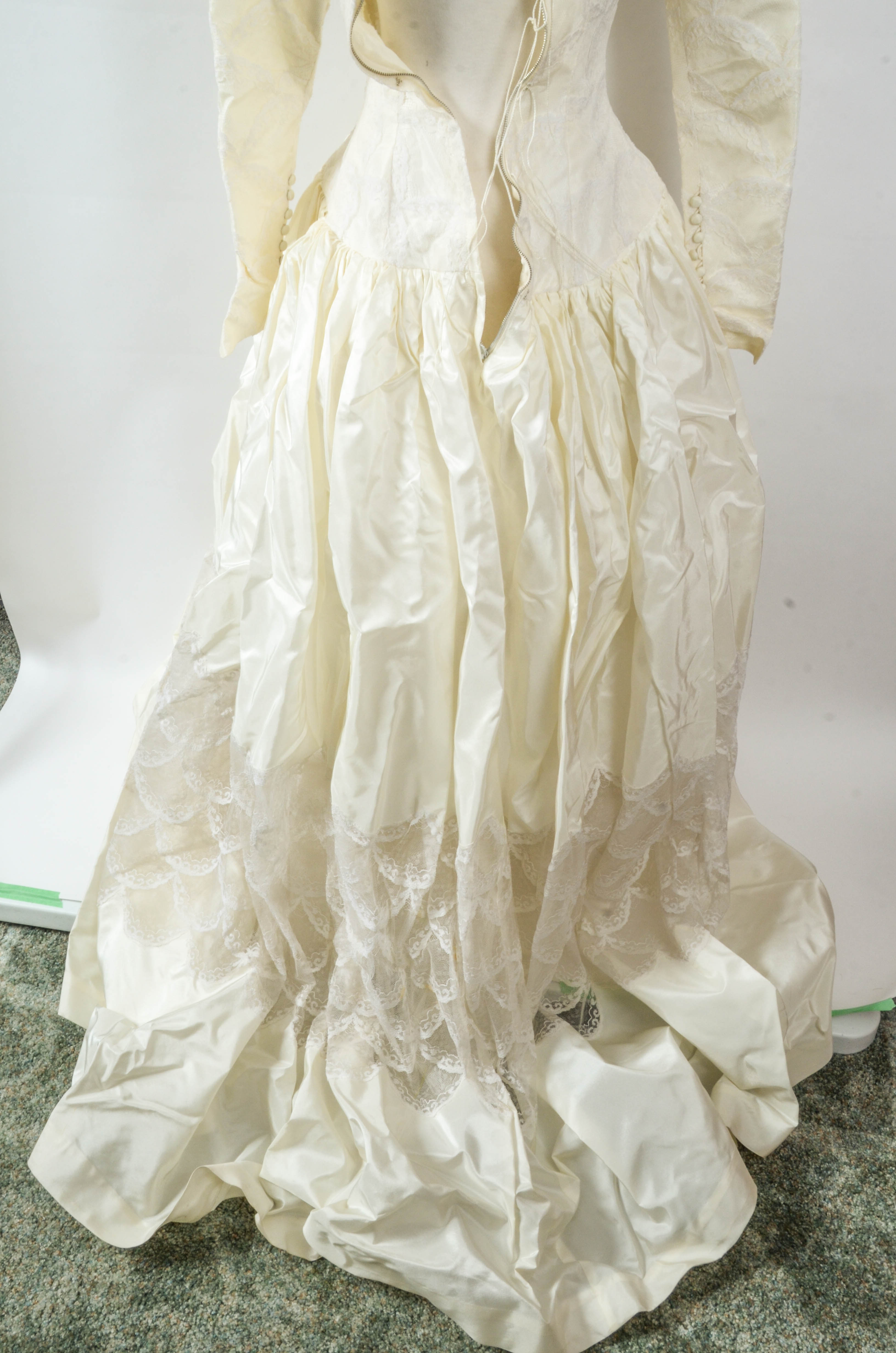 Vintage 50s Silk Taffeta Wedding Dress by Cahill of Beverly Hills