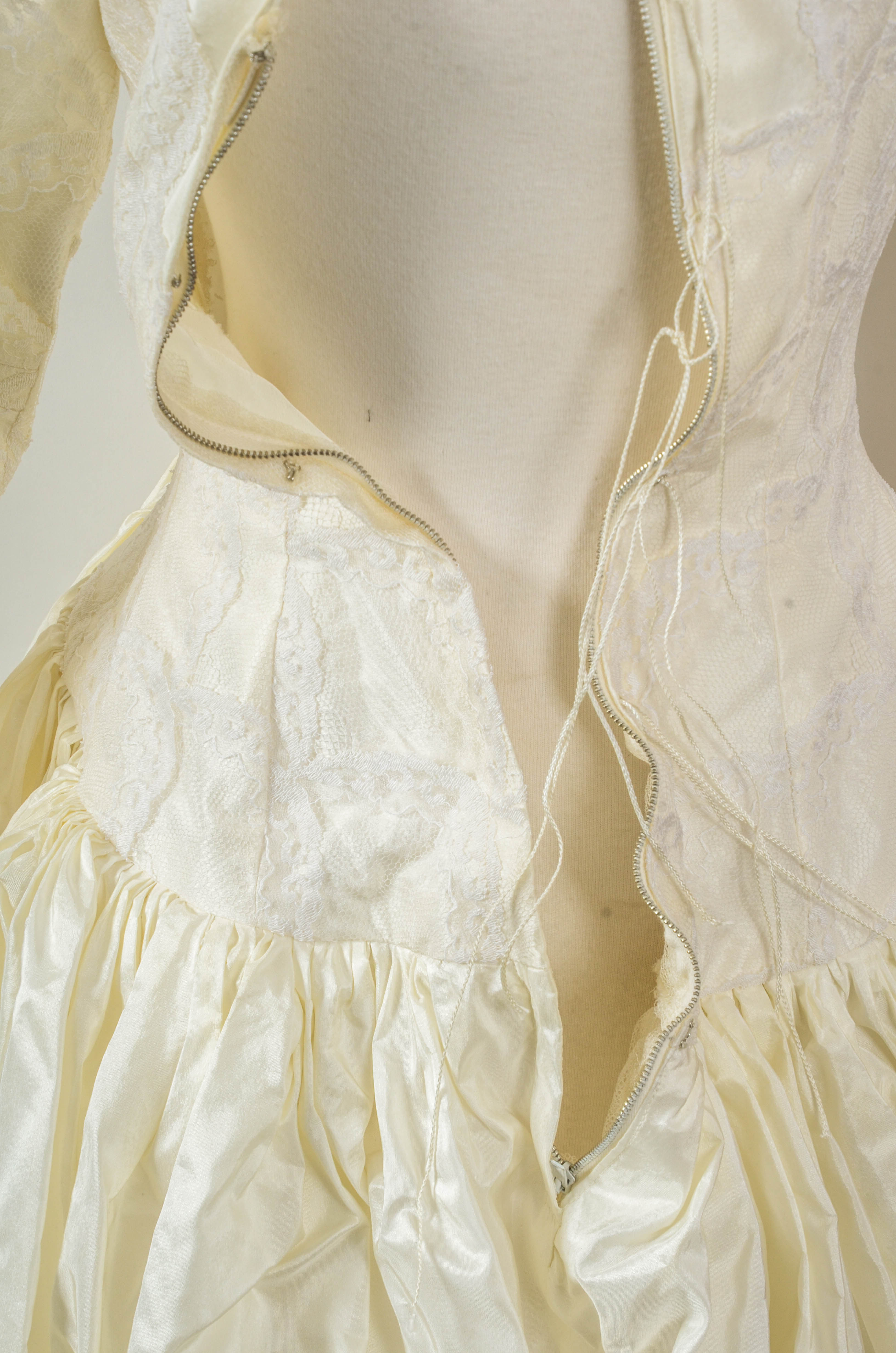 Vintage 50s Silk Taffeta Wedding Dress by Cahill of Beverly Hills