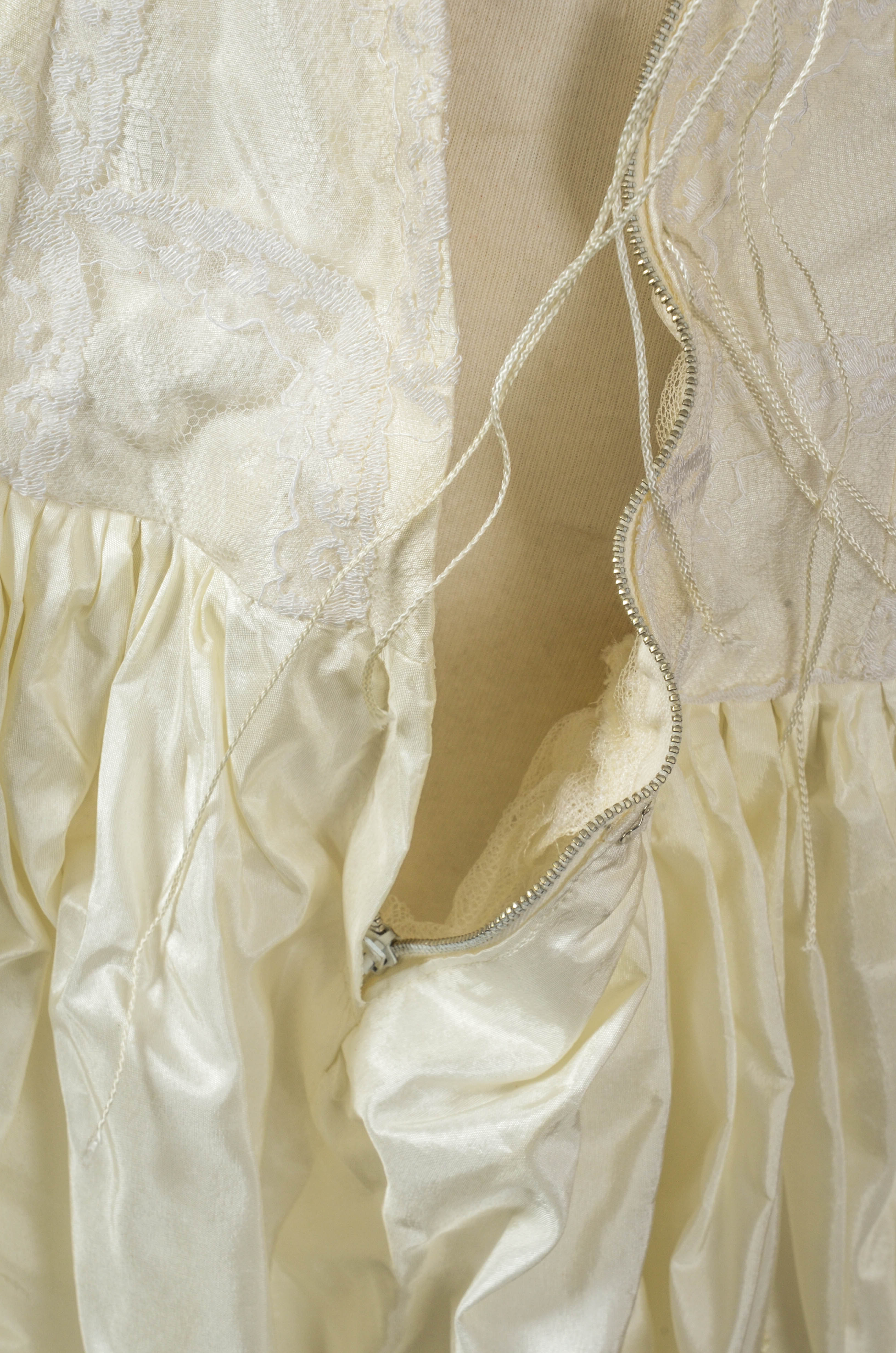 Vintage 50s Silk Taffeta Wedding Dress by Cahill of Beverly Hills