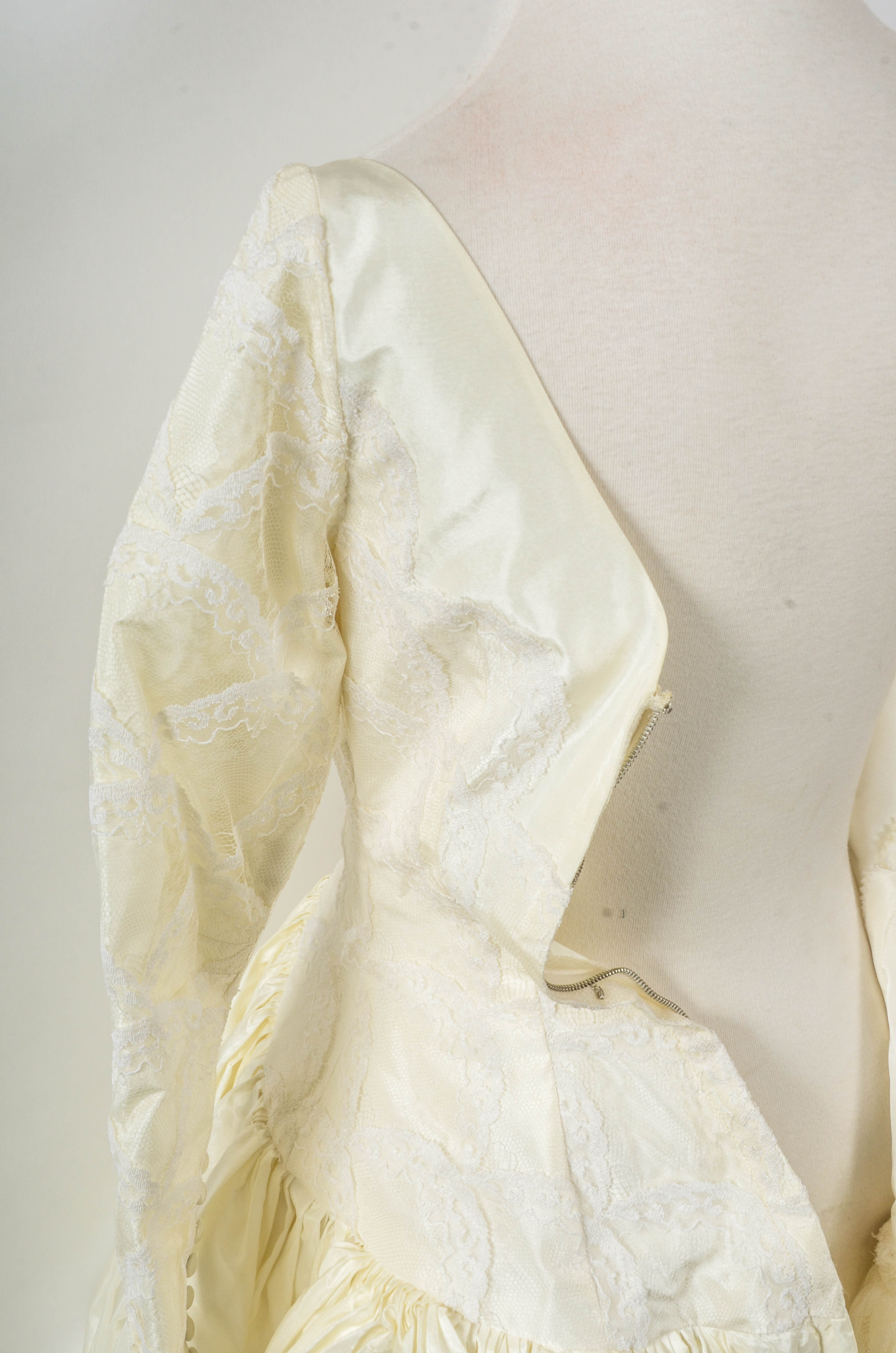 Vintage 50s Silk Taffeta Wedding Dress by Cahill of Beverly Hills