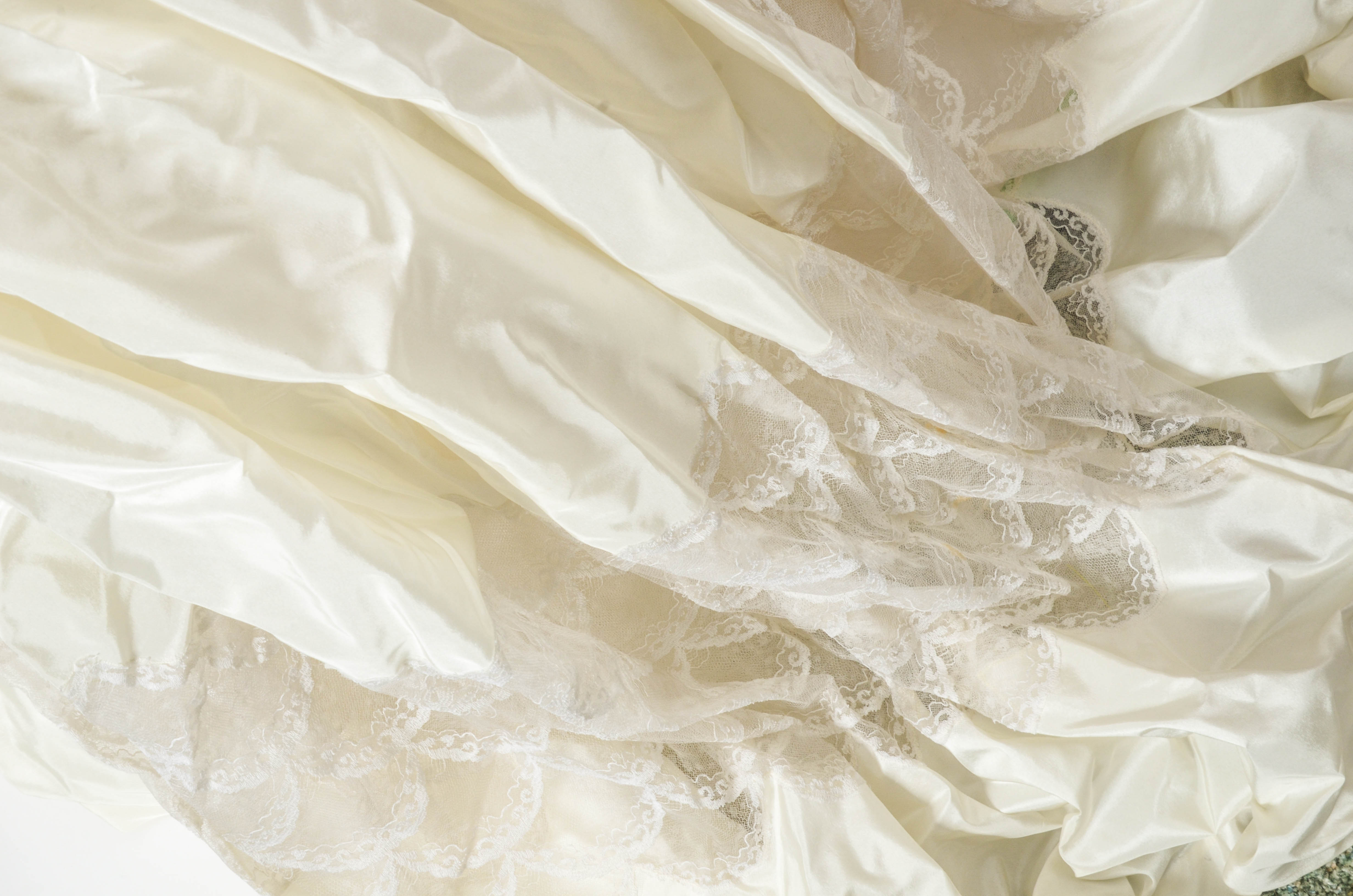 Vintage 50s Silk Taffeta Wedding Dress by Cahill of Beverly Hills