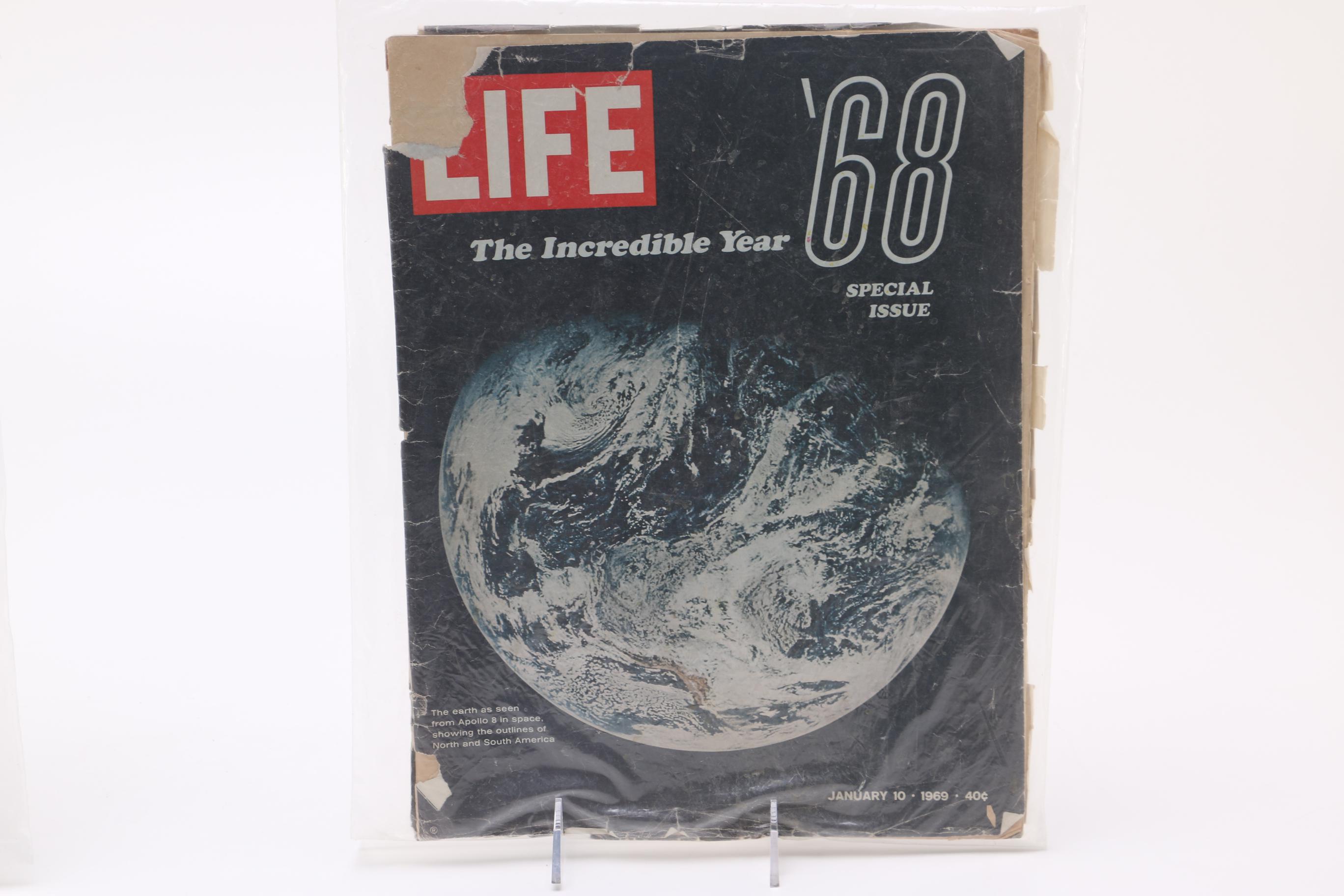 Selection of Four Vintage 1960s "Life" Magazines