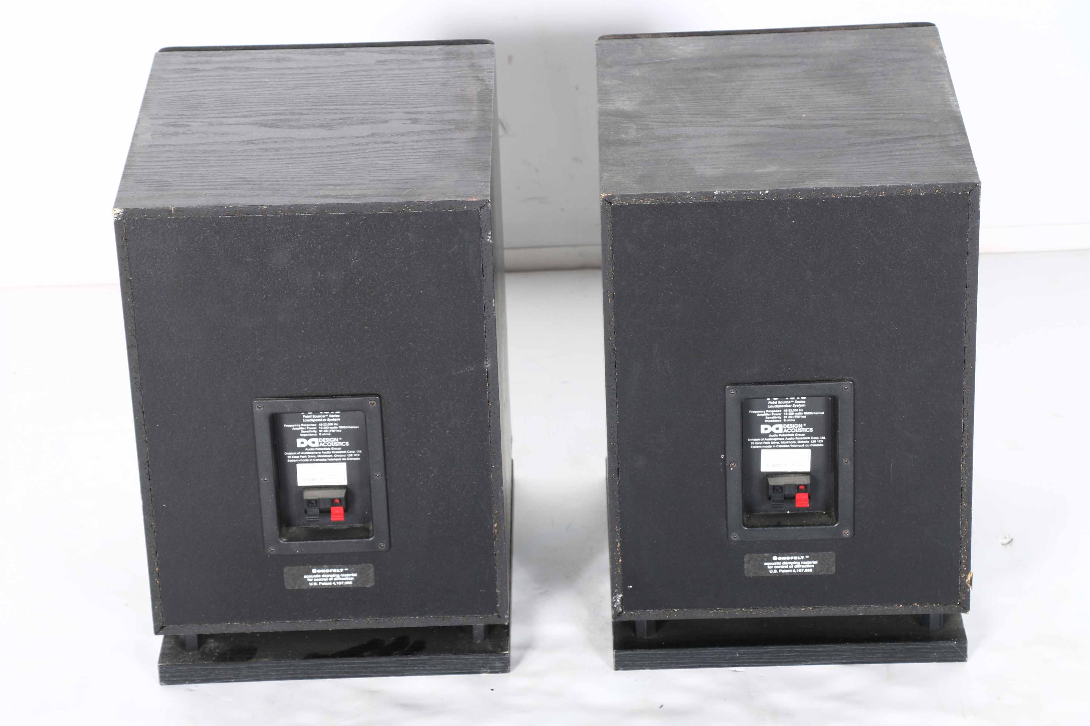 Black ADS Powered Subwoofer and Design Acoustics Speakers