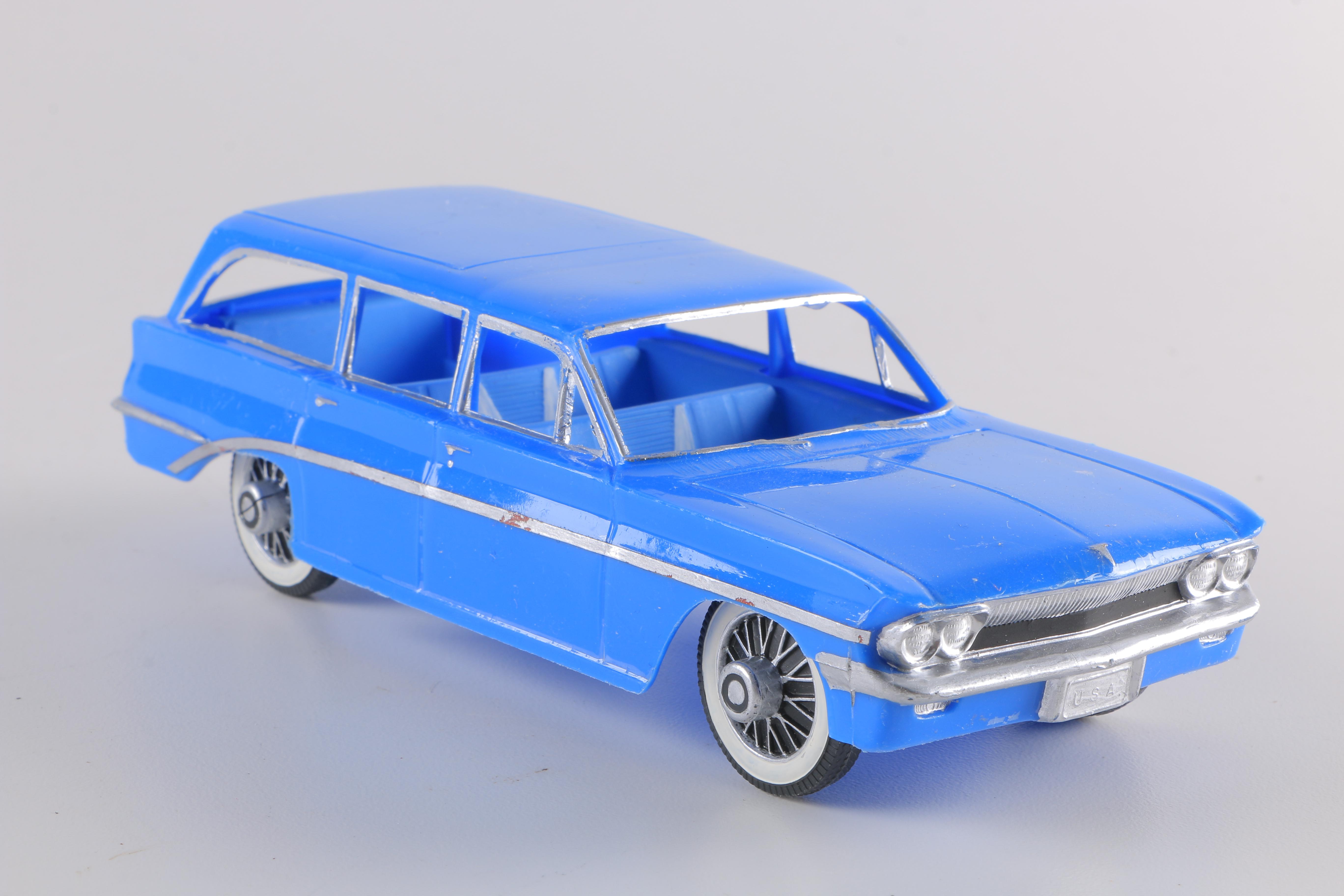 Pair of Plastic Station Wagon Toy Cars