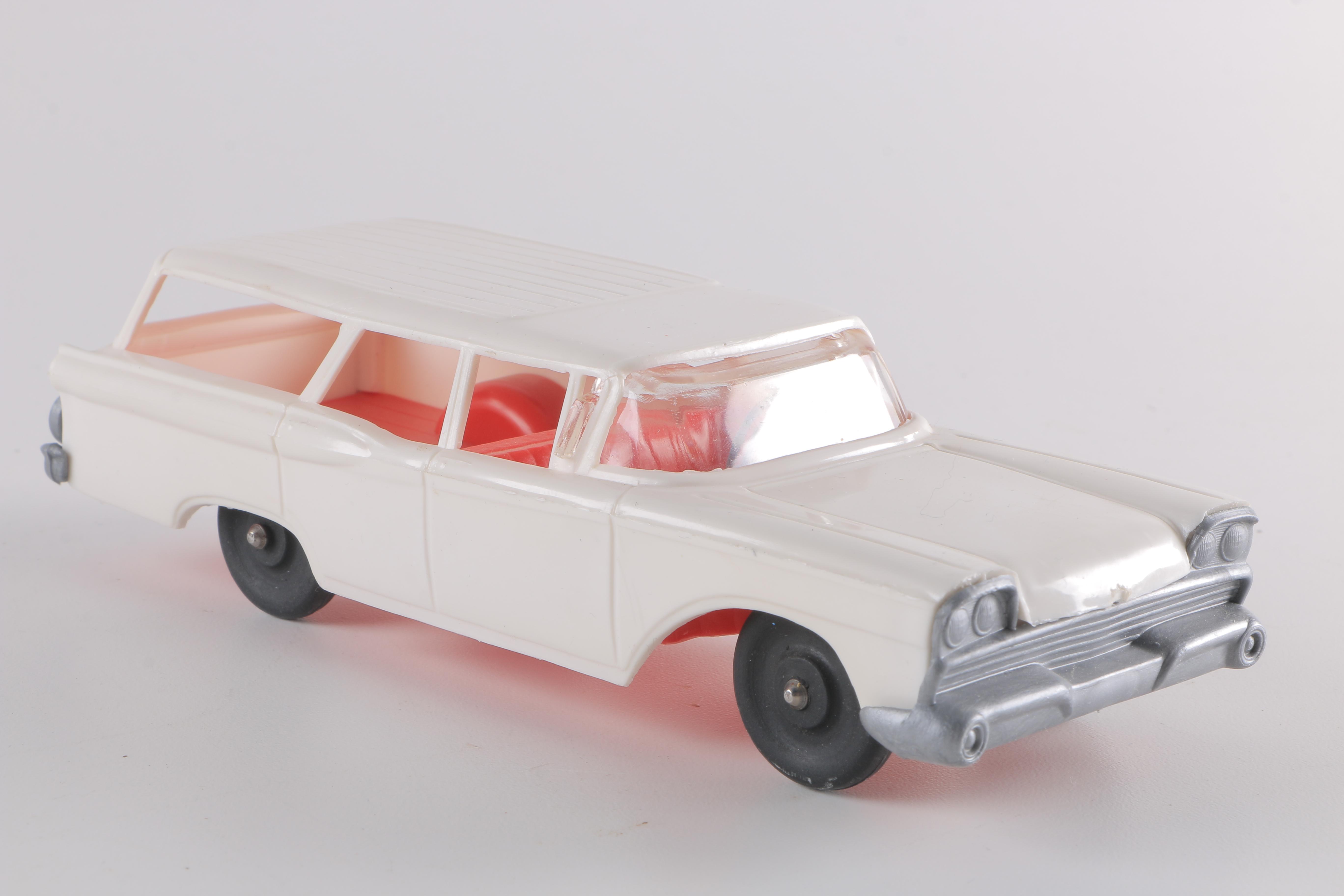 Pair of Plastic Station Wagon Toy Cars