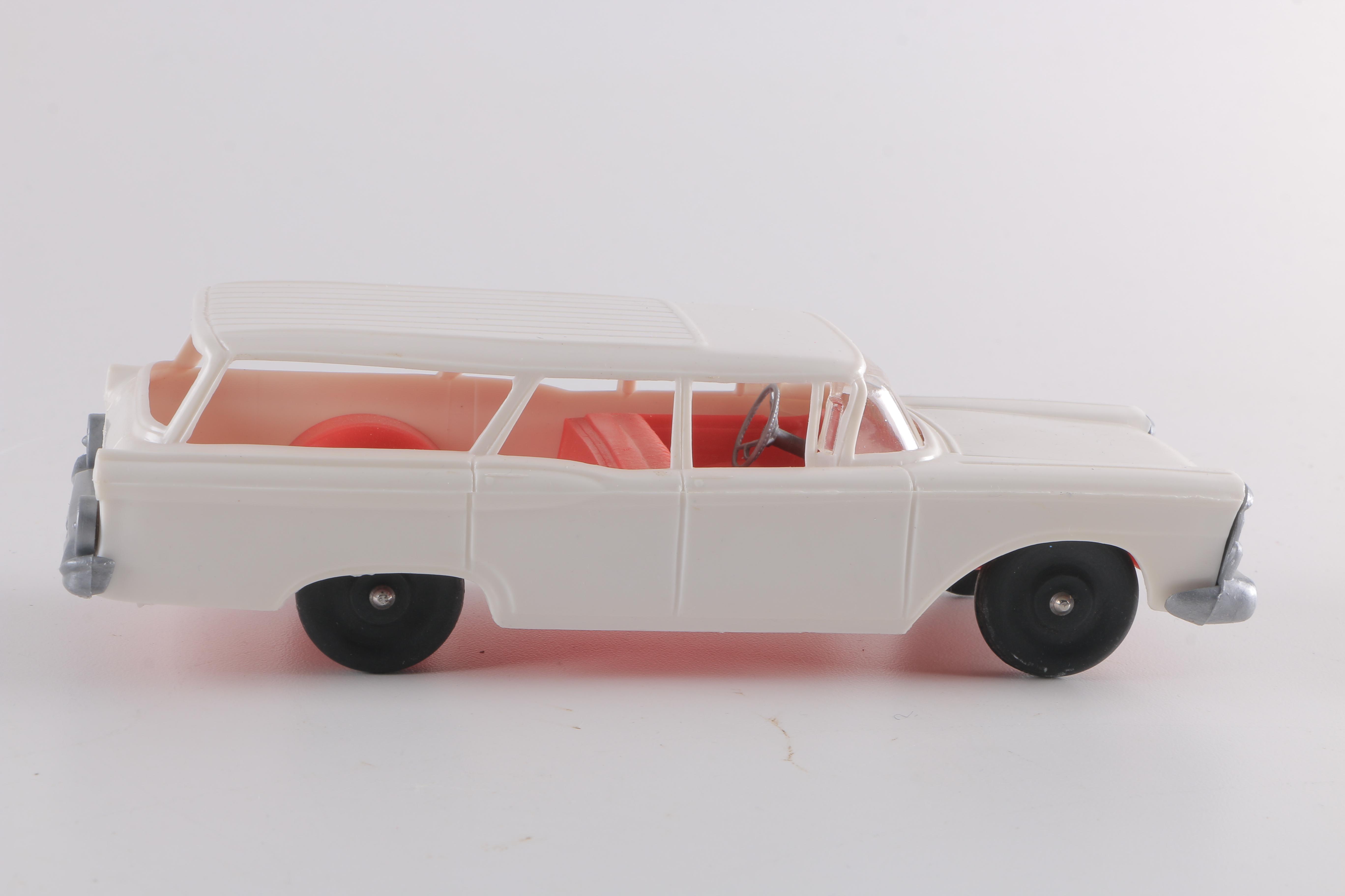 Pair of Plastic Station Wagon Toy Cars